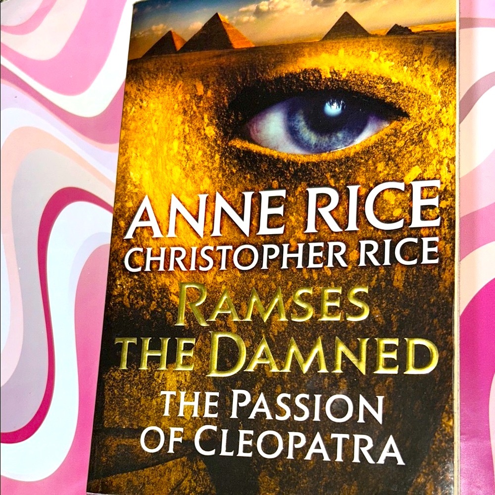 Original Paperbacks Fiber Art with Gold and Blue Accents Ann Rice.